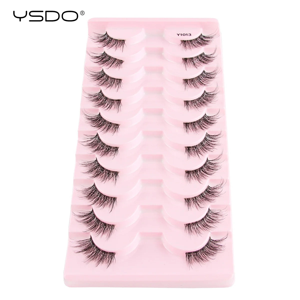 YSDO 5/10 Pairs Natural Soft Black Half Lashes