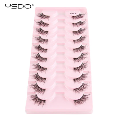 YSDO 5/10 Pairs Natural Soft Black Half Lashes
