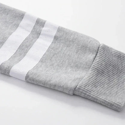 Womens Casual Stripe Hoodie and Sweatpants Set