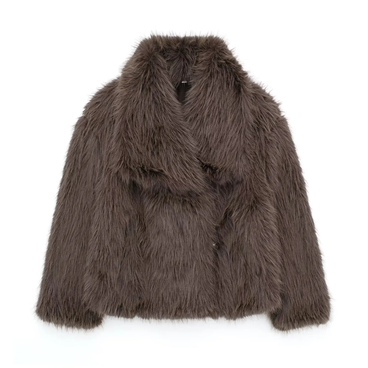 Cropped Faux Fur Jacket Coat for Women