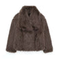 Cropped Faux Fur Jacket Coat for Women