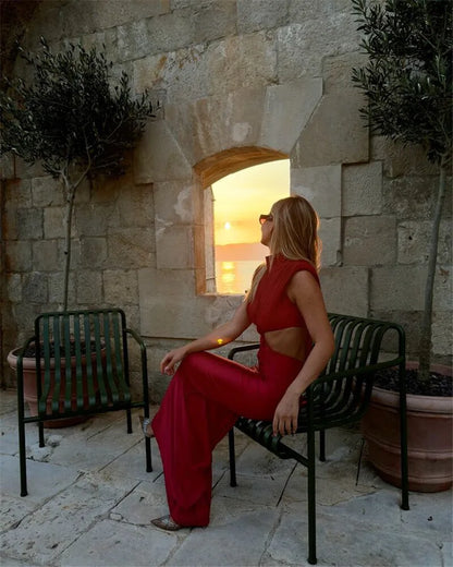 Hollow Out Turtleneck Maxi Dress for Women