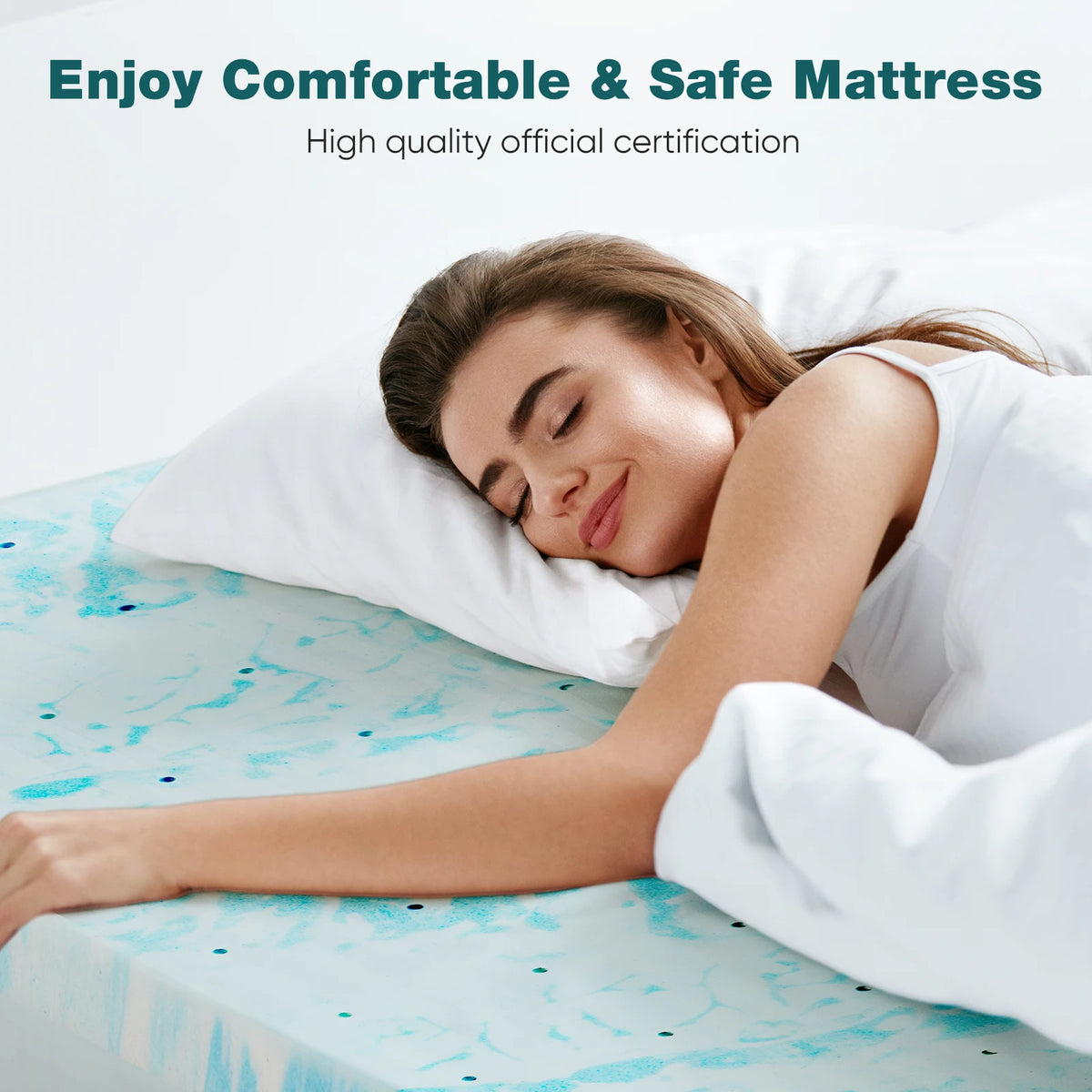 JHK Queen Size Memory Foam Mattress Topper Cooling Gel