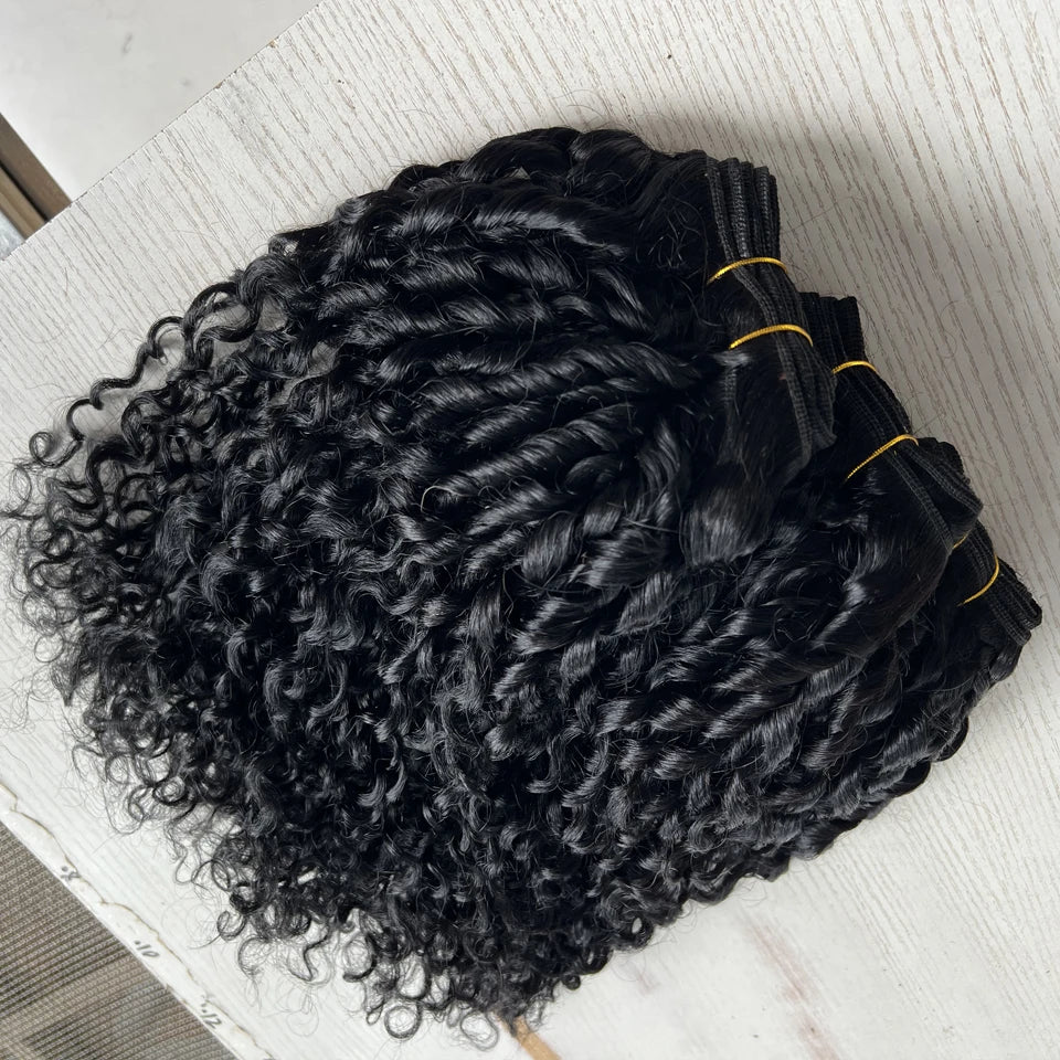 Brazilian Curly Human Hair Bundles Natural Color