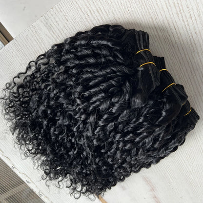 Brazilian Curly Human Hair Bundles Natural Color