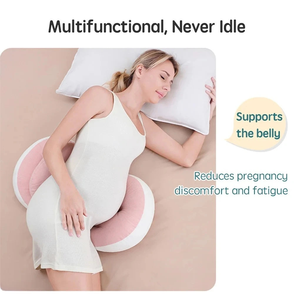 Pregnancy Pillow with Auxiliary Cotton Waist Support