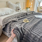 Thickened Wide Striped Flannel Multifunctional Blanket