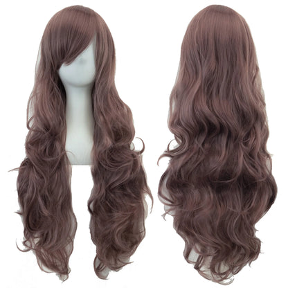 Soowee Curly Long Green Synthetic Hair Wig for Women