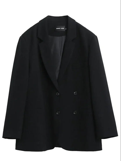 CHIC VEN Women's Solid Blazer Long Sleeve Office Wear