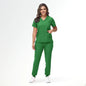 Stretchy V-Neck Nurse Scrub Set Jogger Pants