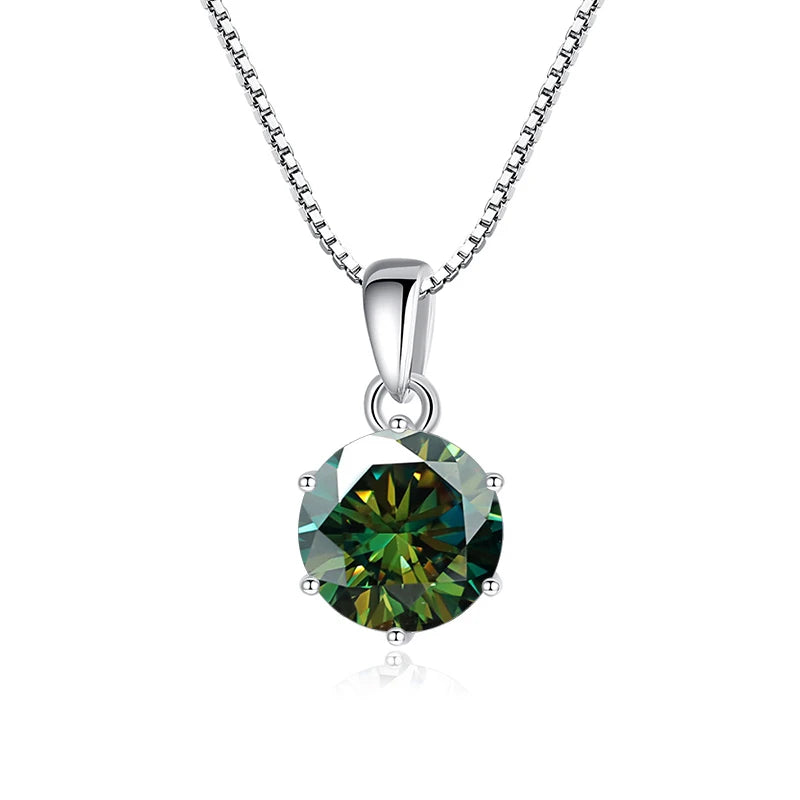Moissanite Pendant Necklace 925 Sterling Silver Women