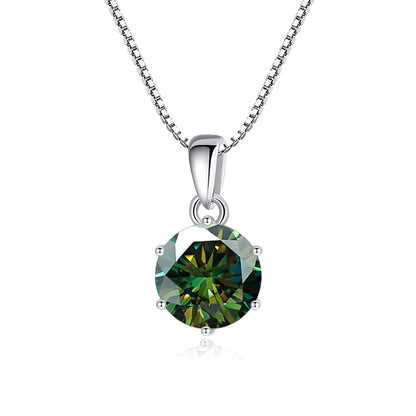 Moissanite Pendant Necklace 925 Sterling Silver Women