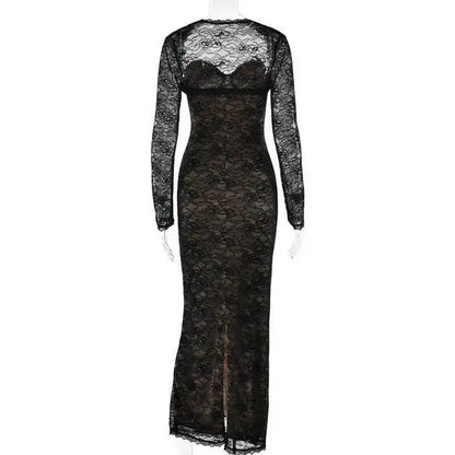 Lace Slim Bodycon Maxi Dress for Women