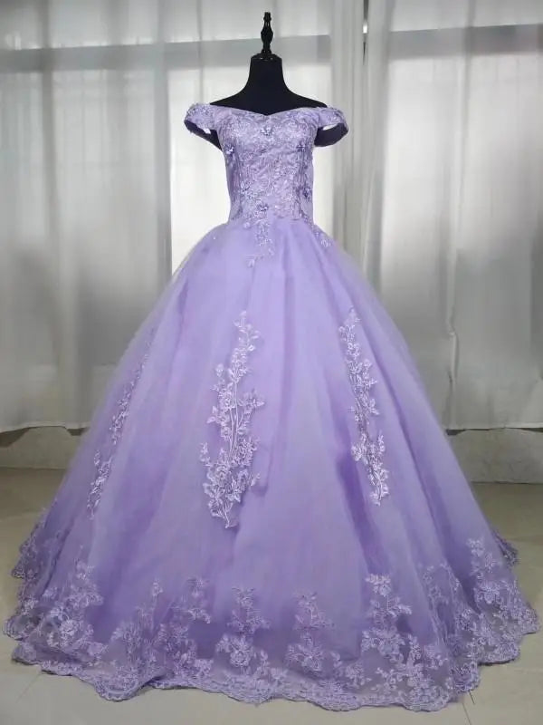Off Shoulder Plus Size Wedding Dress Tulle and Organza