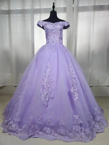 Off Shoulder Plus Size Wedding Dress Tulle and Organza