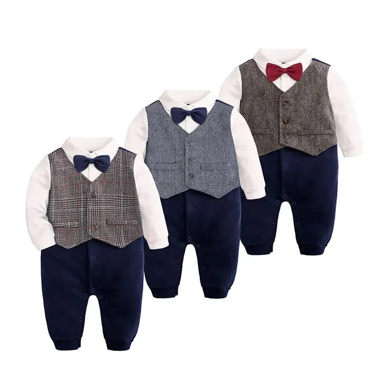 Cotton Long Sleeve Baby Rompers for Boys 0-24 Months