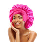 Satin Solid Sleeping Hat with Stretchy Tie Band
