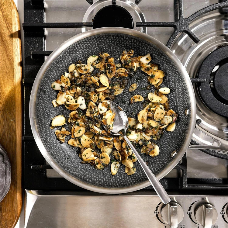 Stainless Steel Non Stick Frying Pan with Lid 28cm