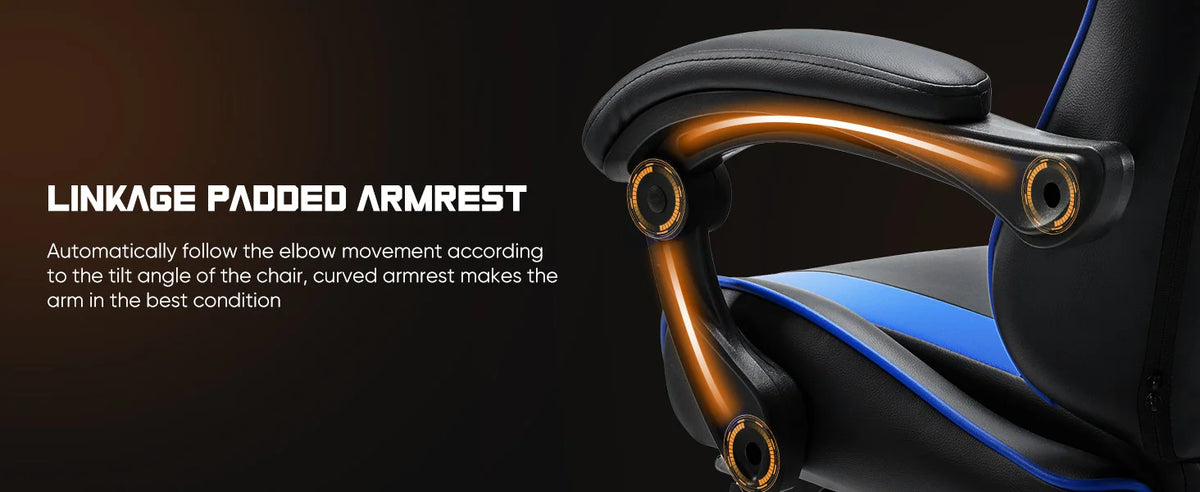 JHK Ergonomic Racing Gaming Chair PU Leather with Headrest