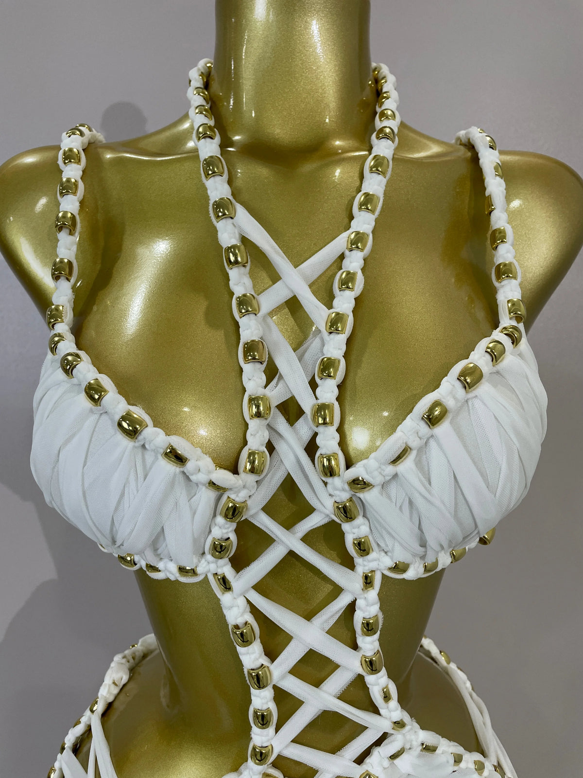White Halter Neck Mini Dress for Women