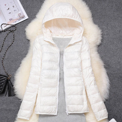 Women Hooded Puffer Jacket Plus Size Lightweight