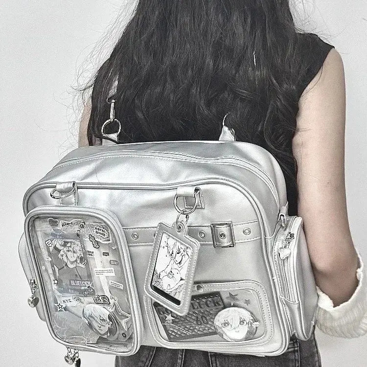 Harajuku Pin Doll Ita Bag Women PU Leather Shoulder Bag