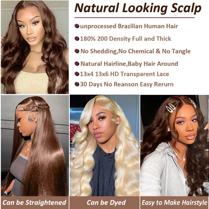 Body Wave Chocolate Brown 13x6 HD Lace Front Wig