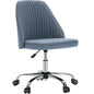 JHK Armless Swivel Office Chair with Fabric and Wheels