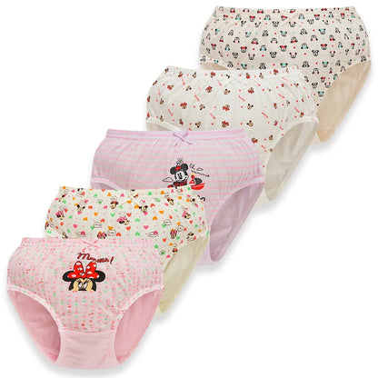 Cotton Girls Briefs with Cartoon Characters
