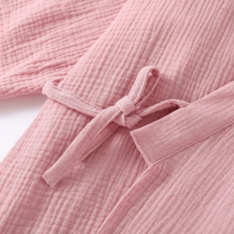Cotton Couple Kimono Robes with Long Trousers Set