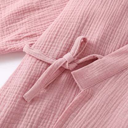 Cotton Couple Kimono Robes with Long Trousers Set