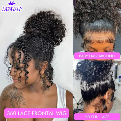 36 Inch Curly Water Wave Human Hair Wig Glueless