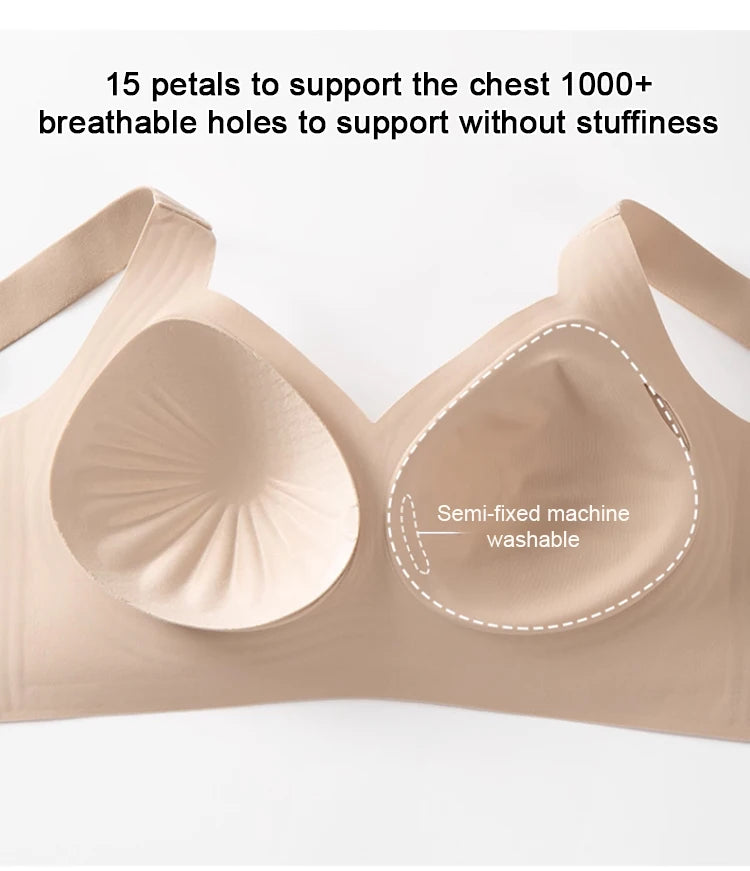 Wireless Push-Up Bra for Women, Soft Nylon Seamless Underwear