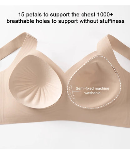 Wireless Push-Up Bra for Women, Soft Nylon Seamless Underwear