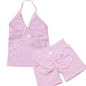 Seamless Lace-Up Bra and Shorts Yoga Set for Women