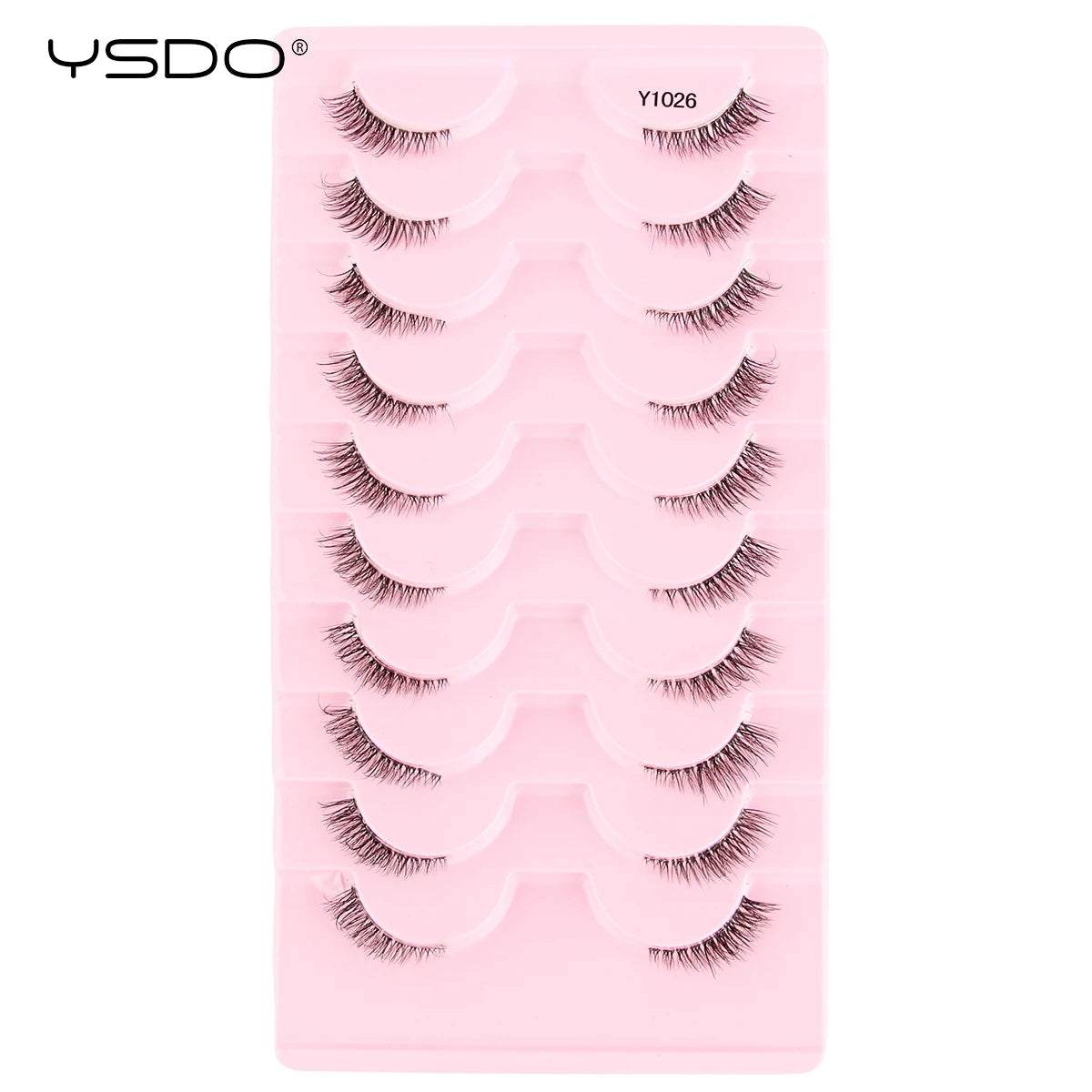 YSDO 5/10 Pairs Natural Soft Black Half Lashes