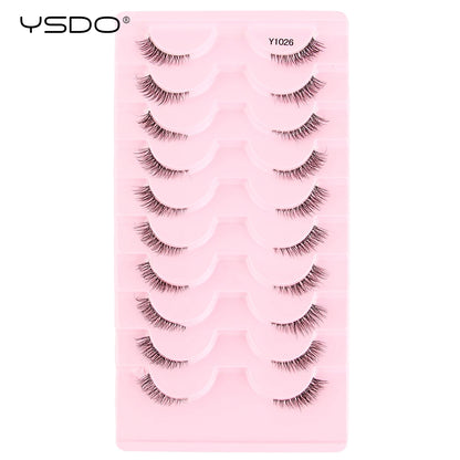 YSDO 5/10 Pairs Natural Soft Black Half Lashes