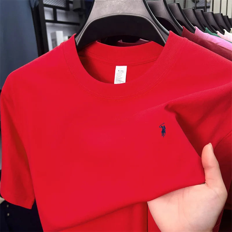 Cotton Men's Short Sleeve T-Shirt Casual Round Neck