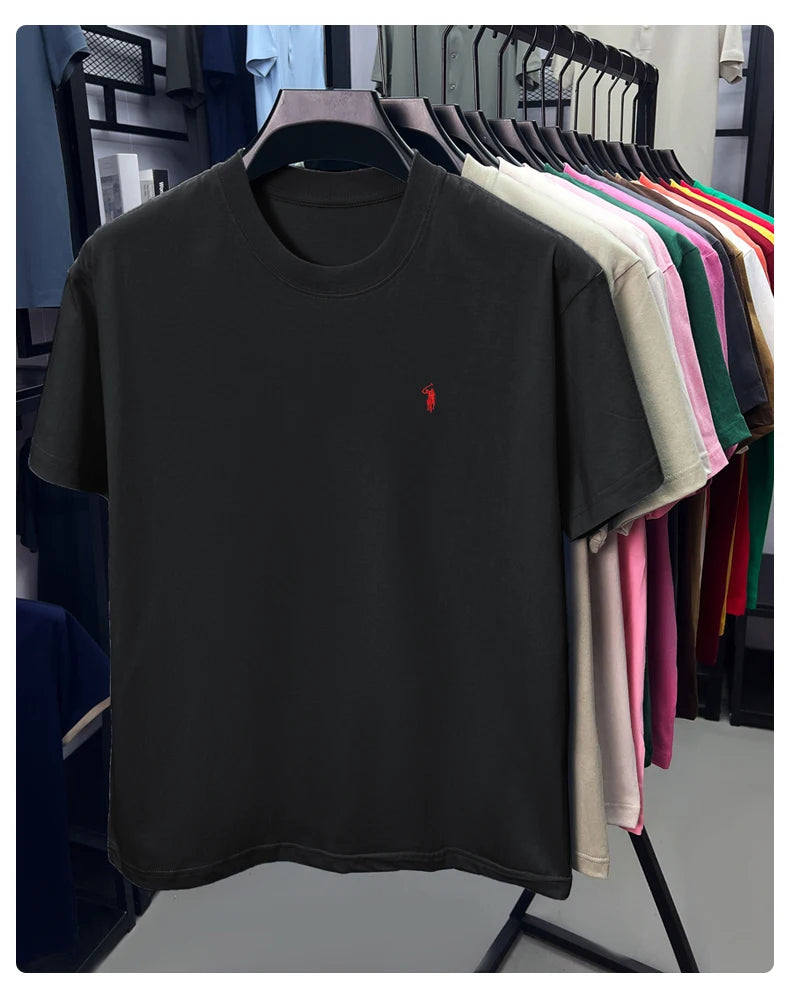 Cotton Men's Short Sleeve T-Shirt Casual Round Neck
