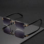Rimless Rectangle Sunglasses for Unisex with UV400 Protection