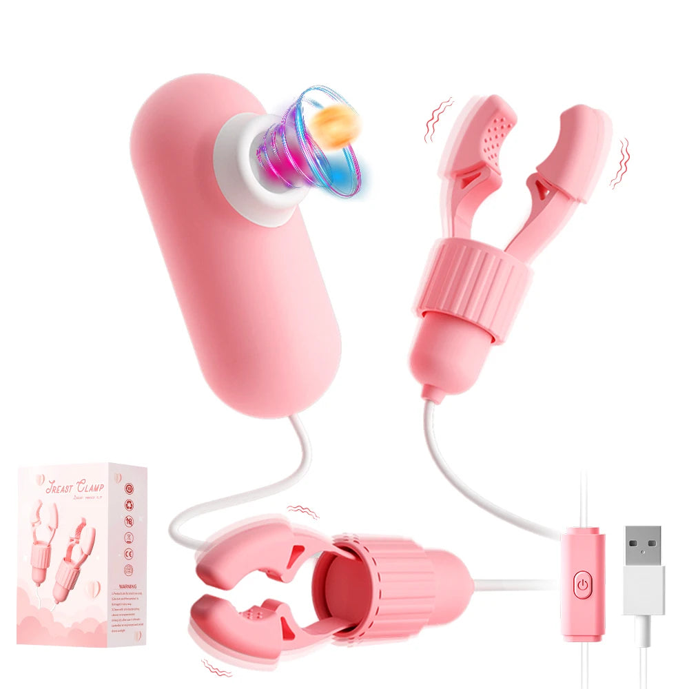 Vibrating Suction Nipple Clamps for Women