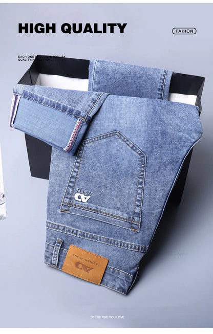 Light Blue Slim Jeans for Men in Stretch Denim
