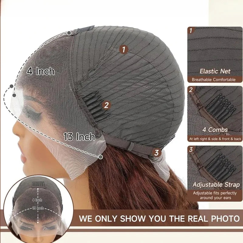 Body Wave Chocolate Brown Lace Front Wig Human Hair