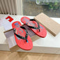 Men's Red Sole Leather Flip Flops Casual Sandals