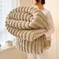 Thickened Striped Flannel Multifunctional Blanket