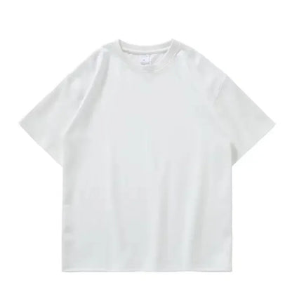Black White Cotton T-Shirt Heavy-Duty Short Sleeves