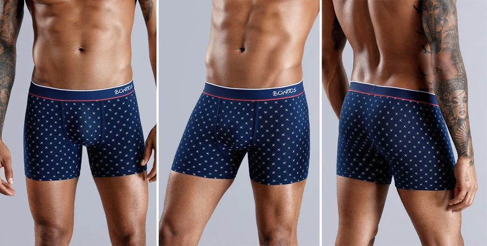 4pcs Cotton Boxer Shorts for Men Soft Underwear Set