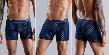 4pcs Cotton Boxer Shorts for Men Soft Underwear Set