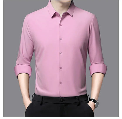 Men's Ultra-Stretch Slim-Fit Long Sleeve Shirt