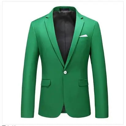 Men's Solid Color Formal Suit Jacket Slim Fit Blazer